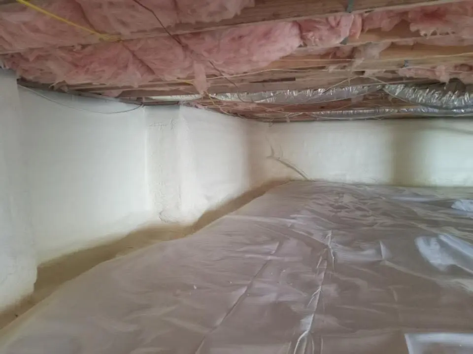 Crawl space encapsulation with closed-cell spray foam for Roof Waterproofing in Kimball